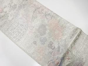 佐賀錦　鴛鴦に牡丹・梅模様織り出し　袋帯